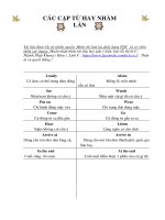 CÁC cặp từ HAY NHẦM LẪN