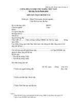 Đơn xin thay đổi đề tài trường HUST