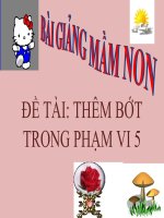 Bài giảng điện tử đề tài Thêm bớt trong phạm vi 5