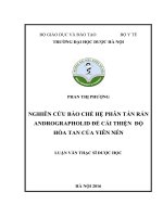 NGHIÊN cứu bào CHẾ hệ PHÂN tán rắn ANDROGAPHOLID để cải THIỆN độ hòa TAN của VIÊN nén
