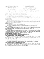 DE THI MON VAT LY 10 HKI NAM HOC 2015   2016 CHINH THUC