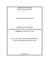 NGHIÊN CỨU SỰ HÀI LÒNG CỦA KHÁCH HÀNG SỬ DỤNG MẠNG ĐIỆN THOẠI DI ĐỘNG MOBIFONE  KHU VỰC HÀ NỘI