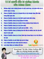 AkiraLe com 12 bí quyết đầu tư adam khoo