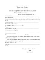 Đơn xin miễn thi học phần Ngoại ngữ trường HUST