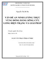 VẤN ĐỀ AN NINH LƯƠNG THỰC VÙNG ĐỒNG BẰNG SÔNG CỬU LONG HIỆN TRẠNG VÀ GIẢI PHÁP