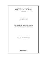 Luận văn Thạc sĩ Khoa học Phép tính tenxơ và một số ứng dụng trong cơ học vật rắn biến dạng