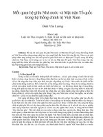 mối quan hệ giữa nhà nước và mặt trân tổ quốc trong hệ thống chính trị ở việt nam