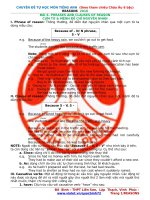 CHUYÊN ĐỀ MỆNH ĐỀ CHỈ LÍ DO TIẾNG ANH