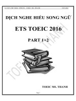 dịch nghe hiểu song ngữ ets toeic 2016 part 1 + 2