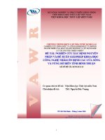 ĐỀ TÀI khoa học cấp nhà nước: NGHIÊN CỨU XÁC ĐỊNH NGUYÊN NHÂN VÀ ĐỀ XUẤT GIẢI PHÁP KHOA HỌC CÔNG NGHỆ NHẰM ỔN ĐỊNH CÁC CỬA SÔNG VÀ VÙNG BỜ BIỂN TỈNH BÌNH THUẬN