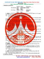 CHUYÊN ĐỀ MỆNH ĐỀ QUAN HỆ TIẾNG ANH