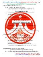 CHUYÊN ĐỀ NGUYÊN NHÂN HẬU QUẢ TIẾNG ANH