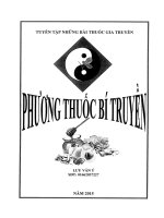 TUYỂN tập NHỮNG bài THUỐC GIA TRUYỀN PHƯƠNG THUỐC bí TRUYỀN