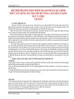 SKKN đổi mới PHƯƠNG PHÁP KIỂM TRA ĐÁNH GIÁ QUA HÌNH THỨC xây DỰNG MA TRẬN đề để NÂNG CAO CHẤT LƯỢNG dạy và học  LỊCH sử 