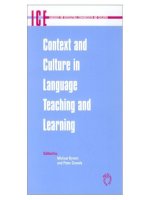 CONTEXT AND CULTURE IN LANGUAGE TEACHING AND LEANRING 