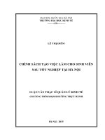 Chính sách tạo việc làm cho sinh viên sau tốt nghiệp tại hà nội luận văn ths  kinh doanh và quản lý 