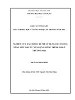 đề tài nghiên cứu về chi phí sử dụng đất trong tổng mức đầu tư xây dựng