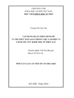 luận án vận dụng quan điểm thẩm mĩ và tri thức dân gian trong việc làm đẹp và chăm sóc sức khỏe phụ nữ hiện nay (TT)