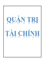 Bài giảng môn học Quản trị tài chính