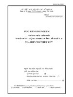SKKN PHƯƠNG PHÁP GIẢI TOÁN PHẢN ỨNG CỘNG HIĐRO vào LIÊN kết  π của hợp CHẤT hữu cơ 