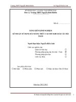 SKKN kĩ THUẬT sử DỤNG bất ĐẲNG THỨC CAUCHY KHI GIẢI các bài TOÁN 