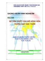 SKKN sự cần THIẾT của mô HÌNH hóa TRONG dạy học TOÁN 