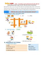 Bài tập tiếng anh lớp 3 (mới) Unit 10: What do you do at break time?