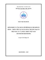 Kiểm định và ứng dụng mô hình quan hệ khách hàng   nhân viên tại ngân hàng thương mại cổ phần đầu tư và phát triển việt nam   chi nhánh khánh hòa 