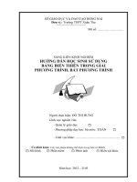 skkn hướng dẫn học sinh sử dụng bảng biến thiên trong việc giải phương trình, bất phương trình 
