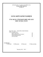 SKKN ỨNG DỤNG TÍNH đơn điệu để GIẢI một số bài TOÁN 