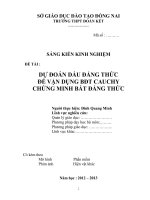 skkn dự đoán dấu ĐẲNG THỨC để áp DỤNG bất ĐẲNG THỨC cô SI CHỨNG MINH bất ĐẲNG THỨC 