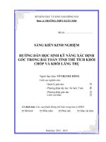 skkn hướng dẫn học sinh kỹ năng xác định góc trong bài toán tính thể tích khối chóp và khối lăng trụ 