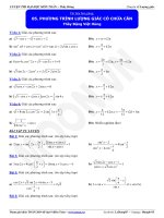 PHƯƠNG TRÌNH LƯỢNG GIÁC CÓ CHỨA CĂN Thầy Đặng Việt Hùng