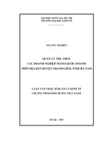 Quản lý thu thuế các doanh nghiệp ngoài quốc doanh trên địa bàn huyện thanh liêm, tỉnh hà nam 