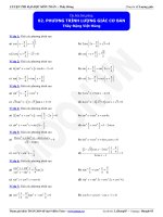 PHƯƠNG TRÌNH LƯỢNG GIÁC CƠ BẢN Thầy Đặng Việt Hùng