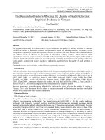 The research of factors affecting the quality of audit activities empirical evidence in VN