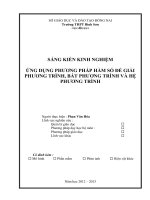 skkn ỨNG DỤNG PHƢƠNG PHÁP hàm số để GIẢI PHƢƠNG TRÌNH, bất PHƢƠNG TRÌNH và hệ PHƢƠNG TRÌNH 