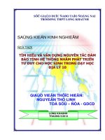 SKKN tìm HIỂU và vận DỤNG NGUYÊN tắc đảm bảo TÍNH hệ THỐNG NHẰM PHÁT TRIỂN tư DUY CHO học SINH TRONG dạy học địa lý 10 