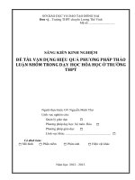SKKN vận DỤNG HIỆU QUẢ PHƯƠNG PHÁP THẢO LUẬN NHÓM TRONG dạy học hóa học ở TRƯỜNG THPT 
