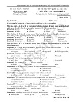 ĐỀ THI THỬ Tiếng Anh THPT QUỐC GIA  2016