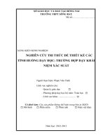 SKKN NGHIÊN cứu TRI THỨC để THIẾT kế các TÌNH HUỐNG dạy học TRƯỜNG hợp dạy KHÁI NIỆM xác SUẤT 
