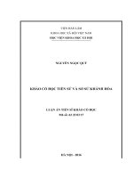 Luận án tiến sĩ khảo cổ học tiền sử và sơ sử khánh hòa