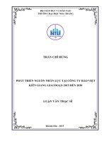 Phát triển nguồn nhân lực công ty TNHH một thành viên vinpearl 