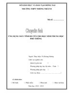 skkn ỨNG DỤNG máy TÍNH bỏ túi CHO học SINH TRUNG học PHỔ THÔNG 