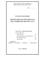 SKKN phương pháp giải nhanh bài tập trắc nghiệm hóa học hữu cơ 12 