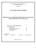 SKKN PHÂN DẠNG và PHƯƠNG PHÁP GIẢI các bài TOÁN KIM LOẠI PHẢN ỨNG với AXIT 