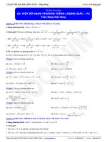 MỘT SỐ DẠNG PHƯƠNG TRÌNH LƯỢNG GIÁC – P1  Thầy Đặng Việt Hùng