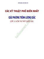 CÁC KỸ THUẬT PHỔ BIẾN NHẤT GIẢI PHƯƠNG TRÌNH LƯỢNG GIÁC