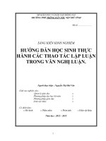 SKKN HƯỚNG dẫn học SINH THỰC HÀNH các THAO tác lập LUẬN TRONG văn NGHỊ LUẬN 