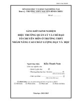 SKKN hiệu trưởng quản lý và chỉ đạo tổ chuyên môn ở trường THPT nguyễn đình chiểu  nhằm nâng cao chất lượng dạy   học 